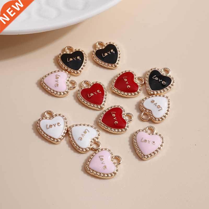 10pcs 12*14 Enamel 4 Color Heart Charms for Jewelry Findings