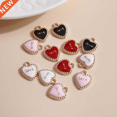 10pcs 12*14 Enamel 4 Color Heart Charms for Jewelry Findings
