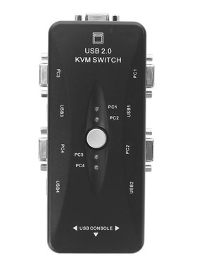 USB2.0 KVM Switch 4 Ports Selector VGA Print Auto Switch Mon