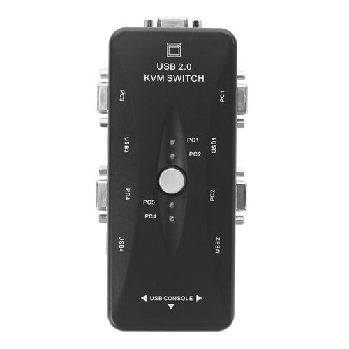 USB2.0 KVM Switch 4 Ports Selector VGA Print Auto Switch Mon