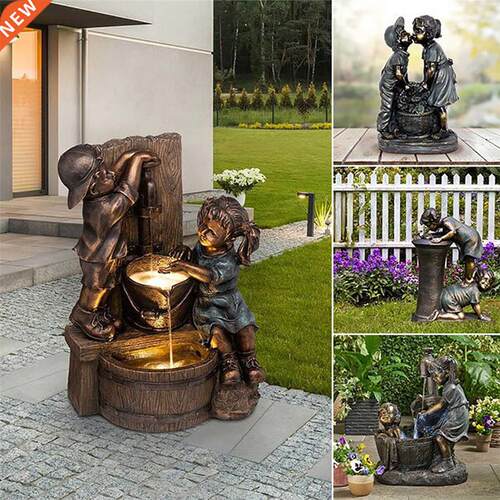 Hot Boy And Girl Garden Figurine Creative Garden Statues Dec