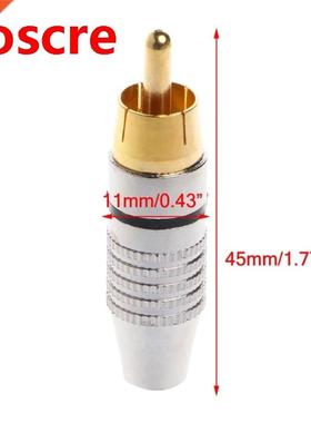 10 Pcs RCA Plug Audio Video Locking Cable Connector Gold Pla
