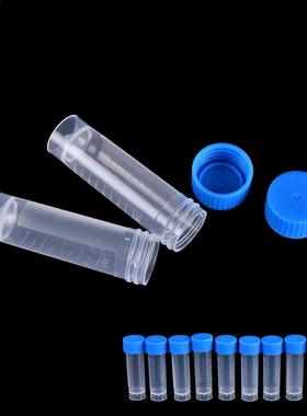 New 50pcsx 5ml Chemistry Plastic Test Tubes Vials Seal Caps