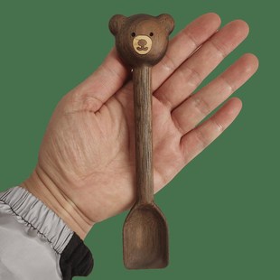 Wooden Cutlery Spoon Child Walnut Cute Tableware Bear