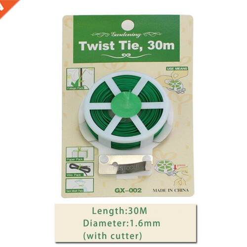 30M/50M Plant Twi Tie With Cutter urdy Green Coated Wire
