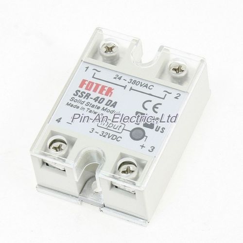 DC3-32V to AC24-380V 1 Phase Solid State Relay SSR-40DA w Co
