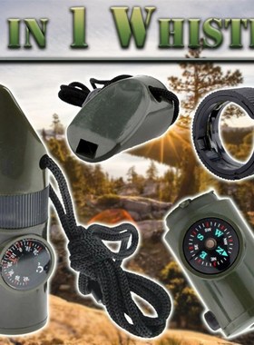 7 In 1 Whistle Survival Bushcraft Trekking Whistle Compass M