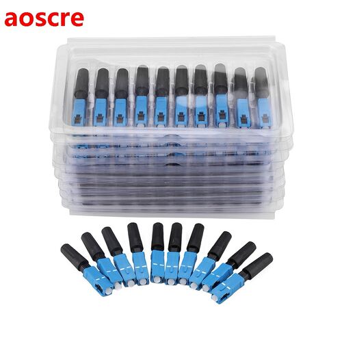 100Pcs Plastic Embedded FTTH SC PC APC Optic Fiber Quick Con