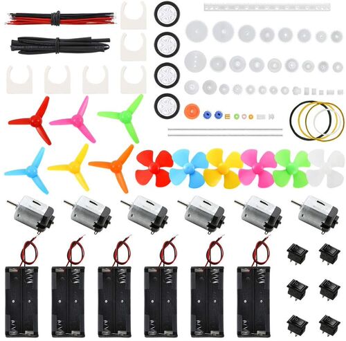 6 Set DC Motors Kit,Electric Motor 3V 15000RPM with 66 PCS P