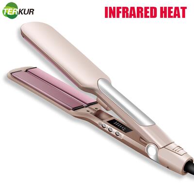 Infrared Steam Hair Straightener Wide Plate Dry＆Wet Negativ