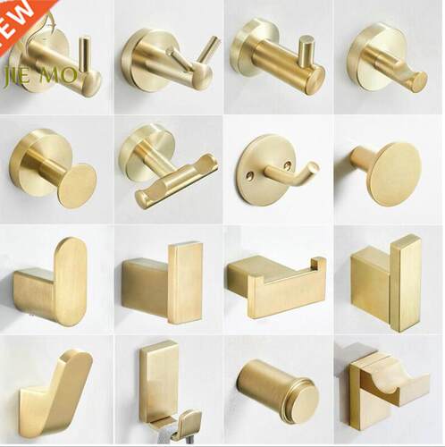 Gold brushed coat hook brush Single Robe Hook Wall Mounted T
