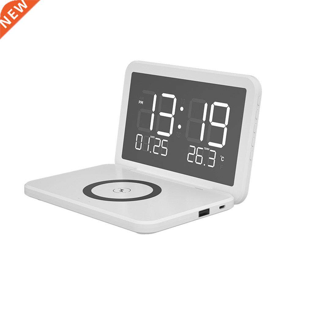 Fast Wireless Charger Foldable Mirror Digital LED Alarm Cloc