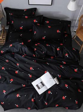 Cute Red Mushroom Pattern Bedding Sets 3/4pcs Super Soft Bed