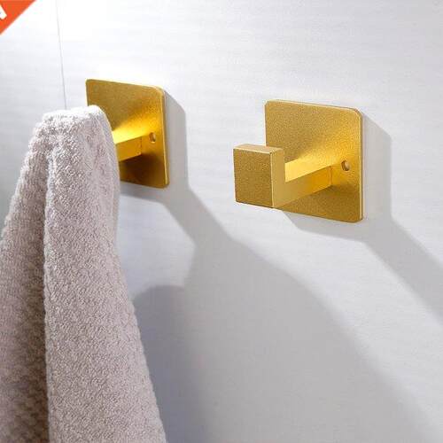 2 Pieces Robe Bathrobe Hook Wall-mounted Kitchen Closet Bath