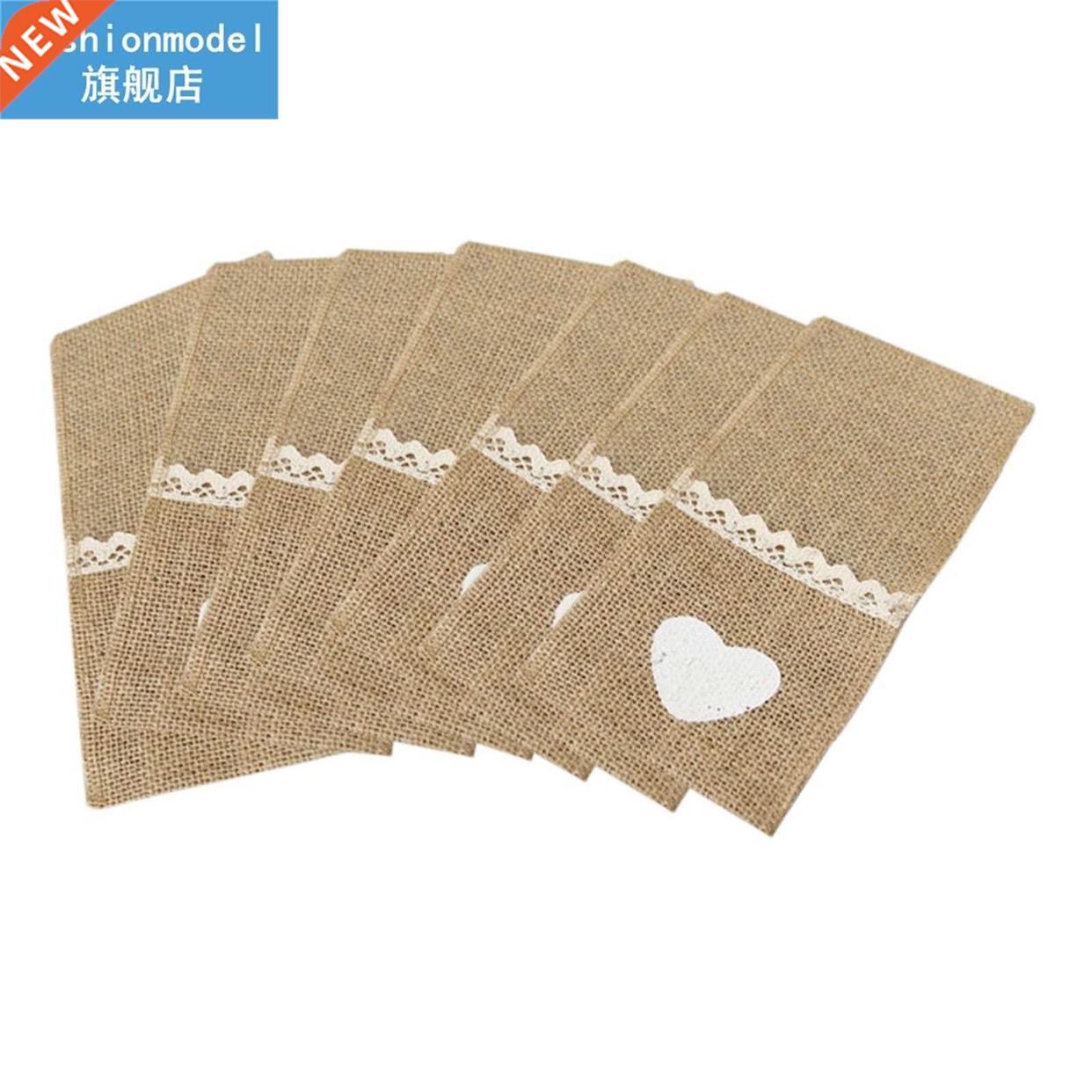 20pcs Burlap Lace Wedding Decoration Christmas Jute Hessian