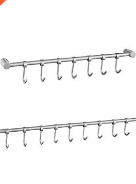 Stainless Steel Wall Mount Pot Pan Hanging Rack Rail Kitchen