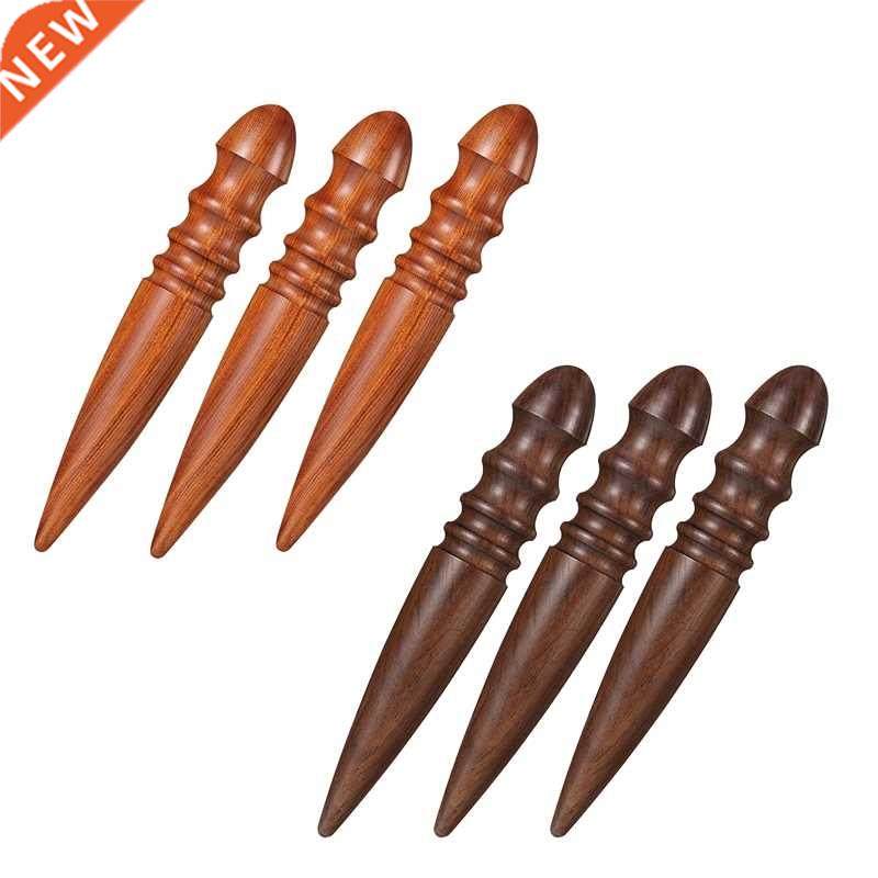 3 Pcs Wood Leather Craft Edge Chamfering Device, Round Burni