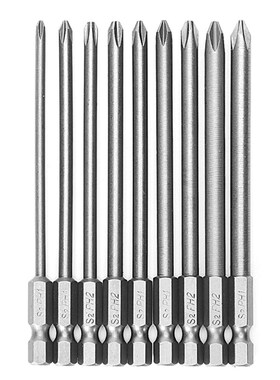 9 Pcs 1/4'' 100mm S2 Magnetic Hex Cross Head PH1 PH2 Electri