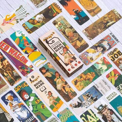28Pcs/Box Retro Art Bookmark Cute Starry Sky Book Mark Fruit