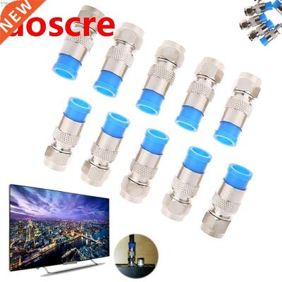 10Pcs RG6 RG59 F Compression Connectors Coaxial Coax Cable F