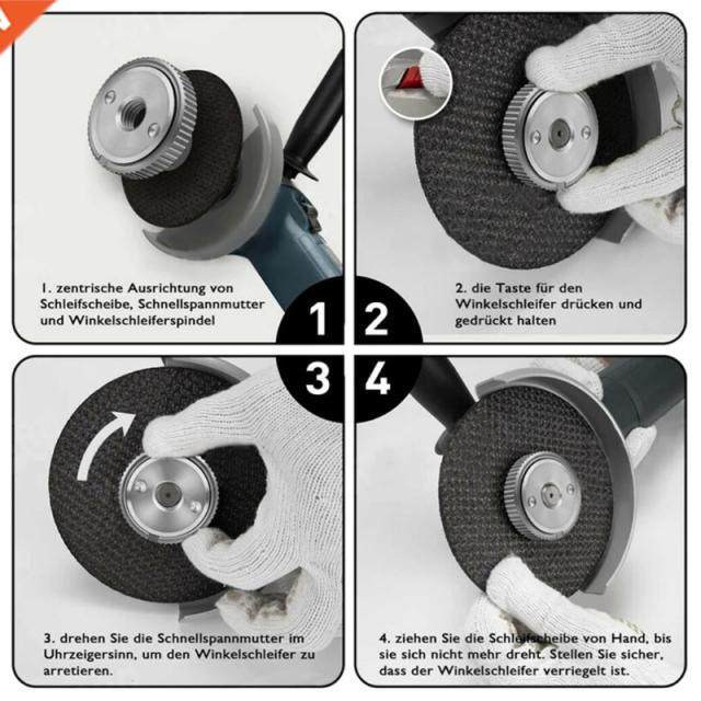 3pcs M14 Angle Grinder Inner Thread Outer Set Flange Nut,Gre