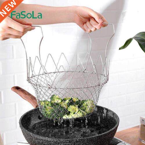 Stainless Steel Foldable Frying Basket,Home,Kitchen
