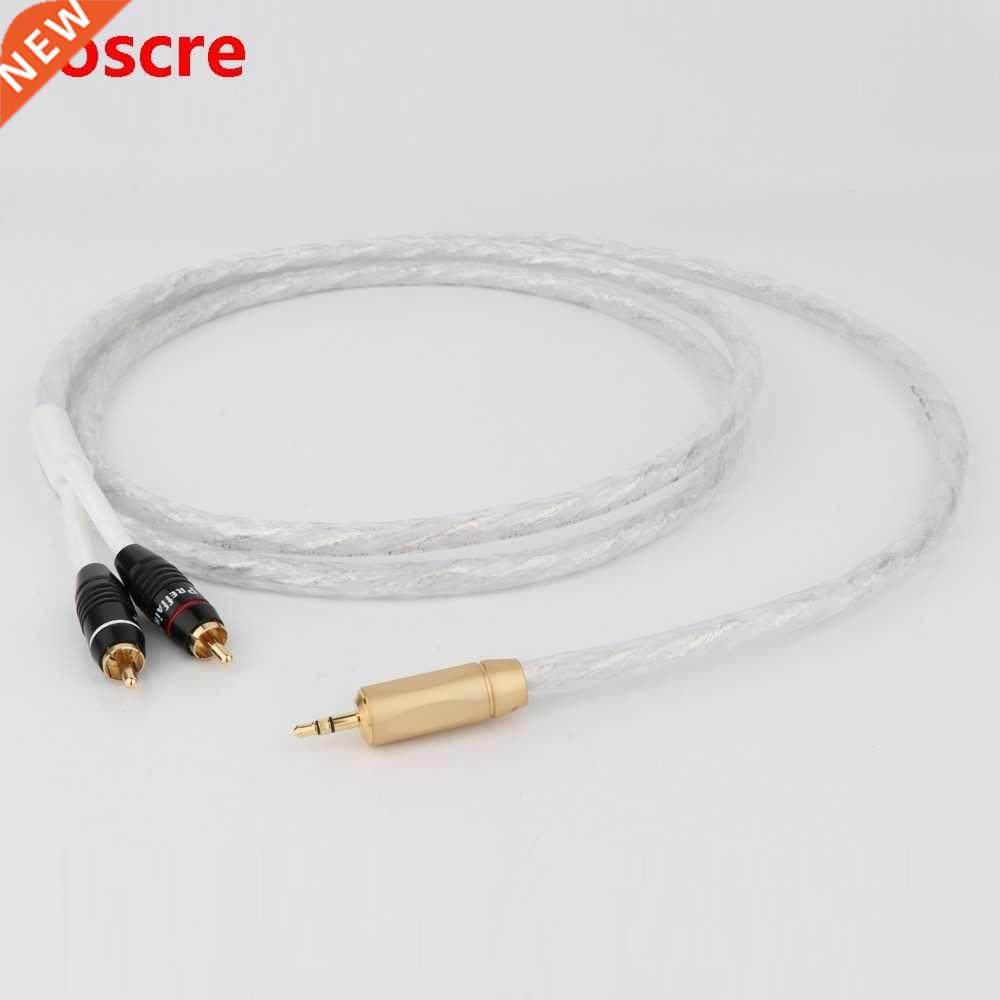 hifi 3.5mm to 2rca cable high end silver-plated PC Mobilepho