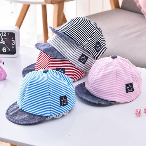 Summer Cotton Baby Hat Cute Casual Striped Baby Boy Cap Soft