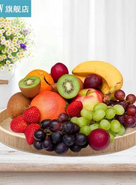 New 24/27/30/33Cm Wooden Serving Tray Plate Log Tray For Tea