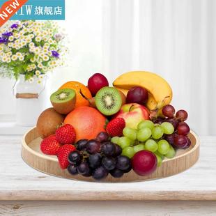 New 24/27/30/33Cm Wooden Serving Tray Plate Log Tray For Tea