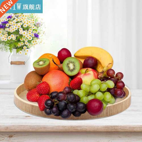 New 24/27/30/33Cm Wooden Serving Tray Plate Log Tray For Tea