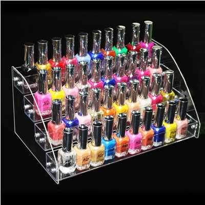 Acrylic Multi-layer Transparent Nail Polish Rack Glass displ