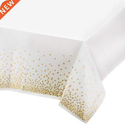 1pc Disposable Tablecloth Gold/silver Dot table cover 适用于
