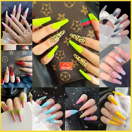 Long Ballet Nail Flat Head Point-tip Water Drop Fake Nail
