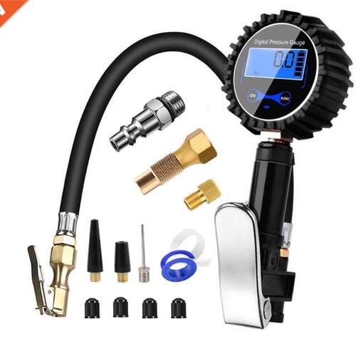 Digital Tire Inflator w/ Pressure Gauge 200 PSI Air Chuck &a