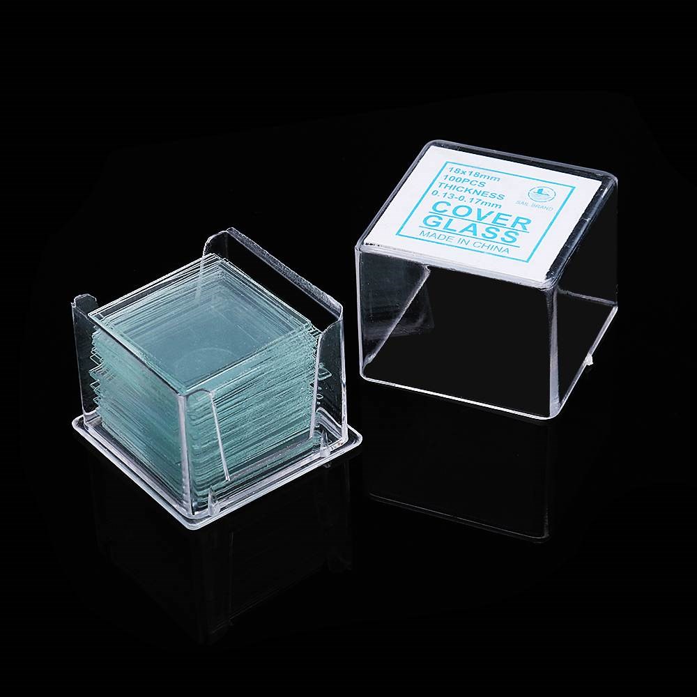 100Pcs/Box 18x18mm Transparent Slides Coverslips Special Cir