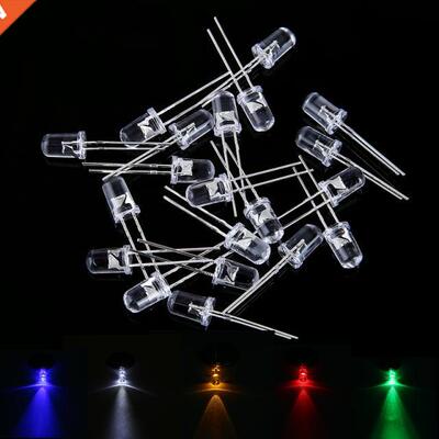 100pcs 5Colors Assorted 5mm Round LED Diodes Set Clear Red G