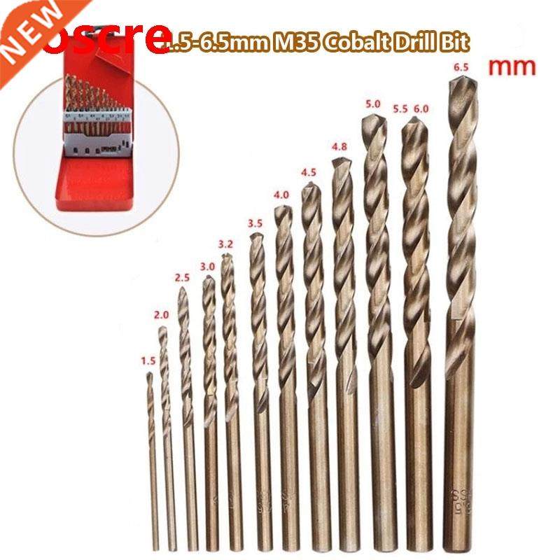 13Pcs 1.5-6.5mm HSS-Co Cobalt M35 Twist Drill Bit Power Tool
