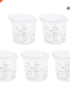 5Pc 400ml Graduated Clear Paint Mixing Cup Calibrated Mixi
