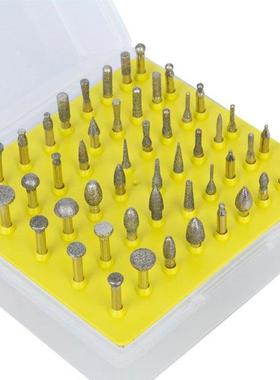 50 Pieces Diamond Burr Bits Drill Kit Rotary Burrs Set Grind