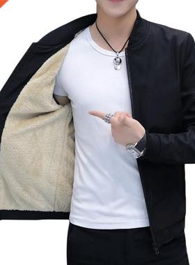 CW Men's Bomber Zipper Jacket Winter Male Fleece Warm Co