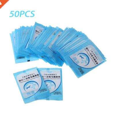 50Pcs/Pack Disposable Toilet Seat Cover Mat Portable Waterpr