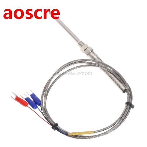 1M PT100 Thermocouple Probe 5mm x 50mm 3-Wire M8 Thread 3.3F