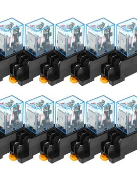 10pcs AC220V Coil Power Relay Set LY2NJ 8-Pin 10A Relay Modu