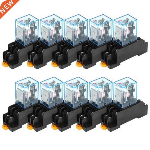 10pcs AC220V Coil Power Relay Set LY2NJ 8-Pin 10A Relay Modu