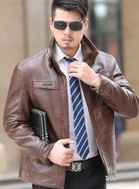 Men lather Jacket sheepskin coat for Men Motor Jackets winte