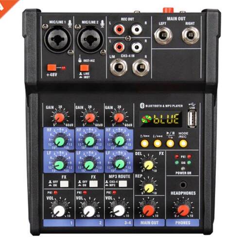 4 Channel USB Bluetooth 48V Power Stereo Sound Card Audio i