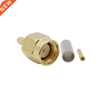 Brass RP SMA Male (Female Pin) Crimp RF Adapter RP SMA Plug