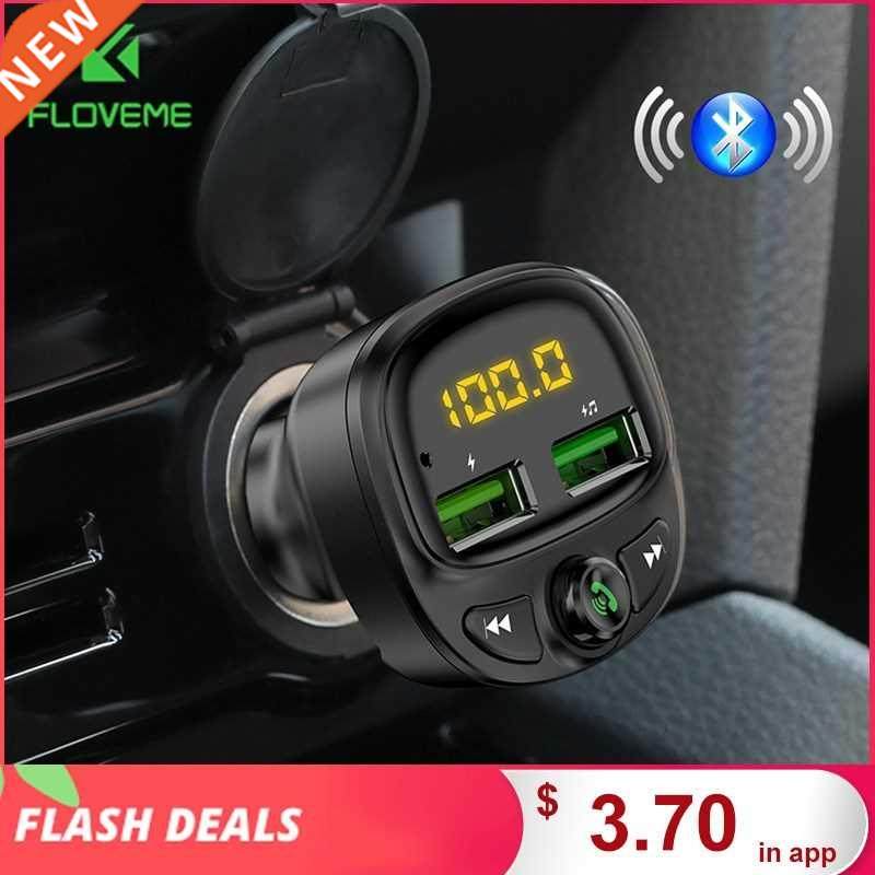 FLOVEME 3.4A Fast Car Charger Fm Transmitter Bluetooth Dual