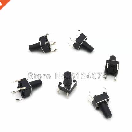 100pcs/lot 6*6*11 Touch button switch 6*6*11MM Black Push bu